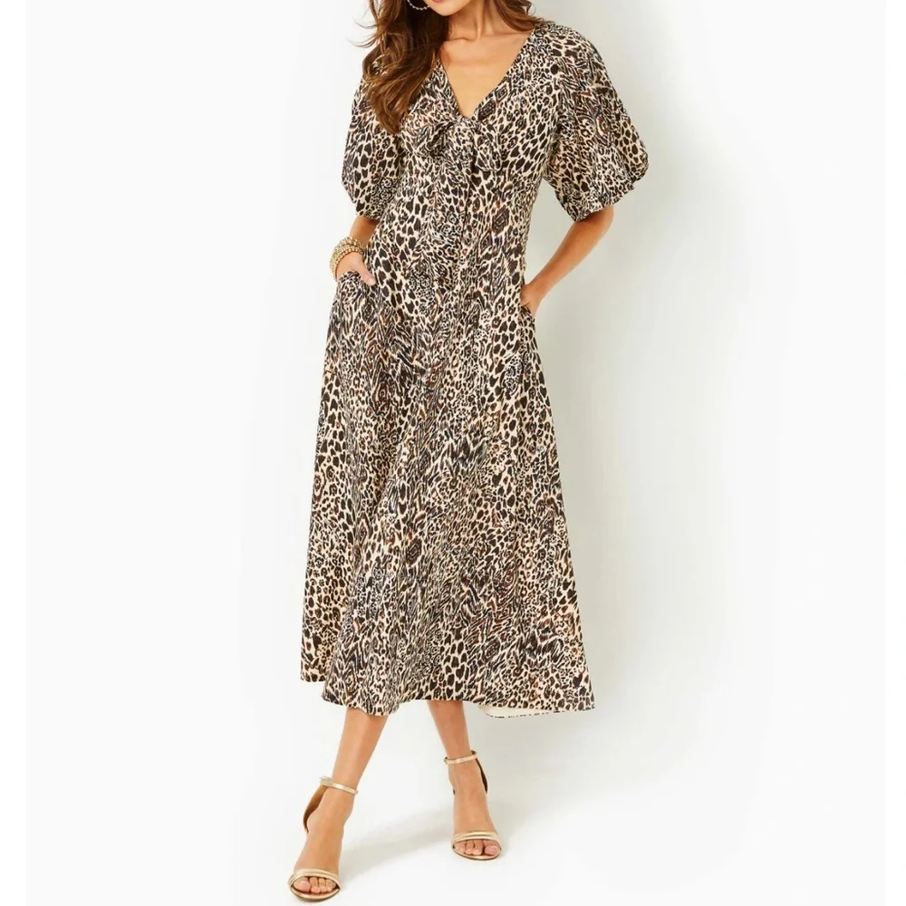 {Lilly Pulitzer} Brand New Clairanne Elbow Sleeve Maxi Dress